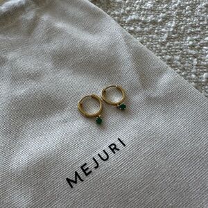 MEJURI green agate hoops